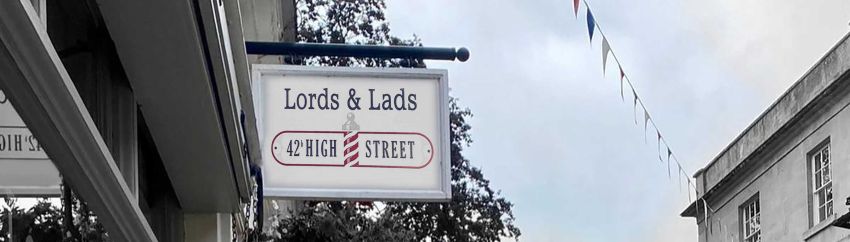 Lords and Lads Barber Sign on the Corsham High Street